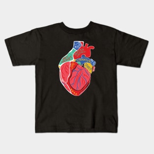 Big Colorful Skater Heart Kids T-Shirt